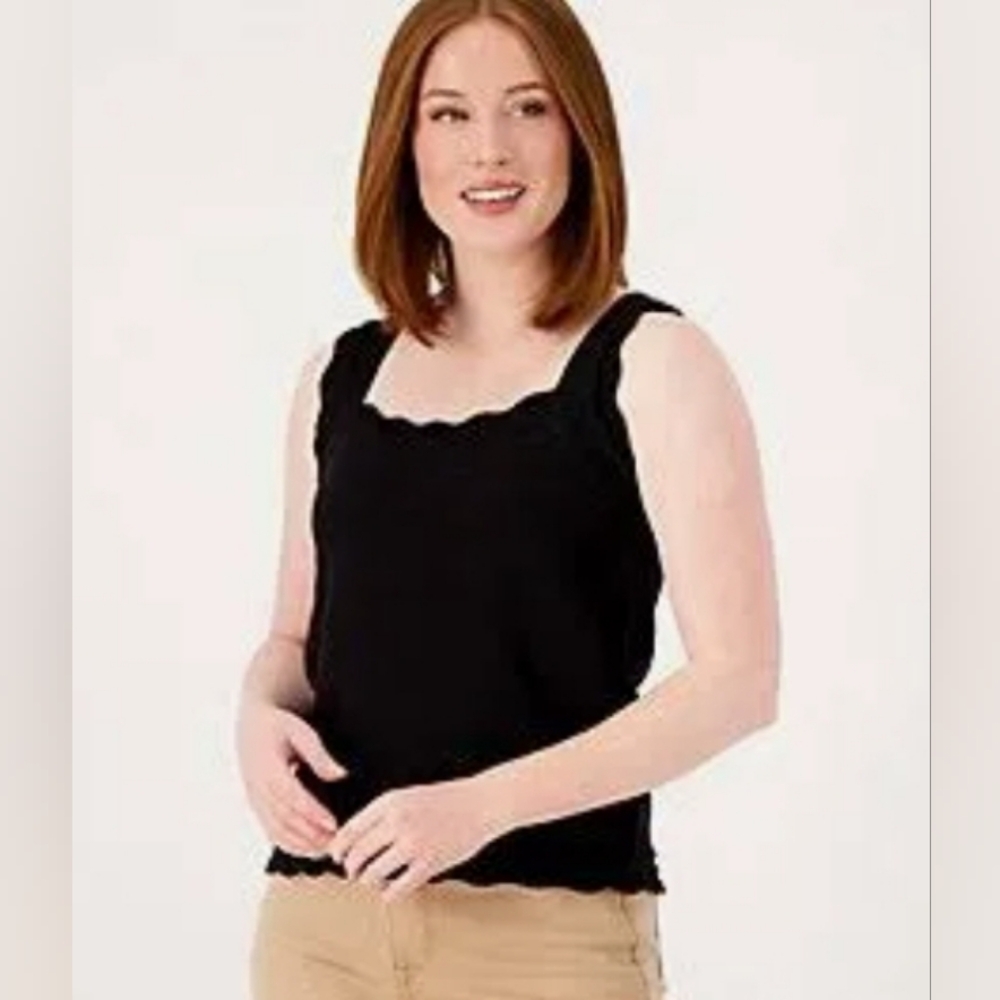 Isaac Mizrahi Live! Crochet Trim Tank